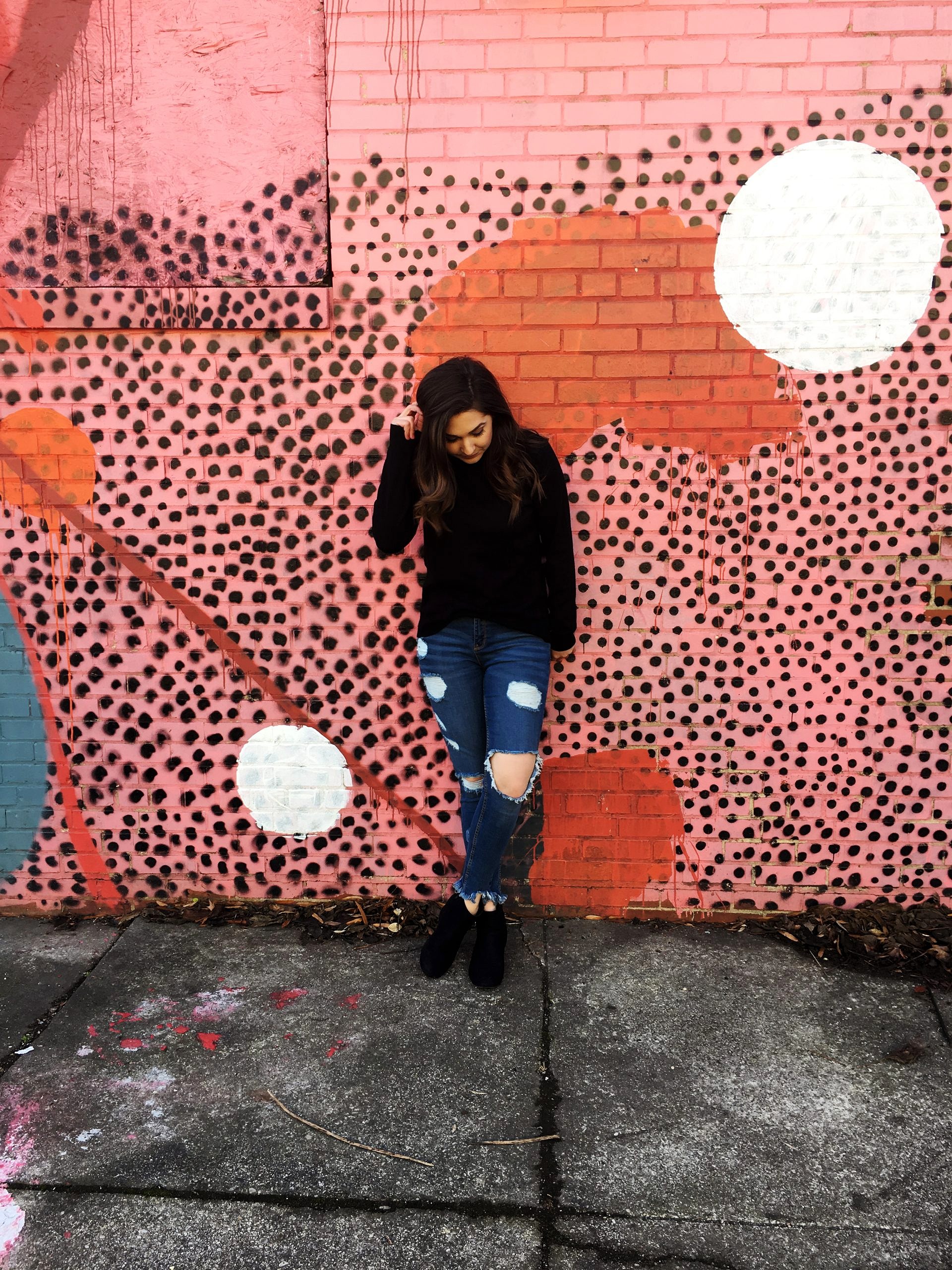 Simple black and denim for Sunday strolls in the city.