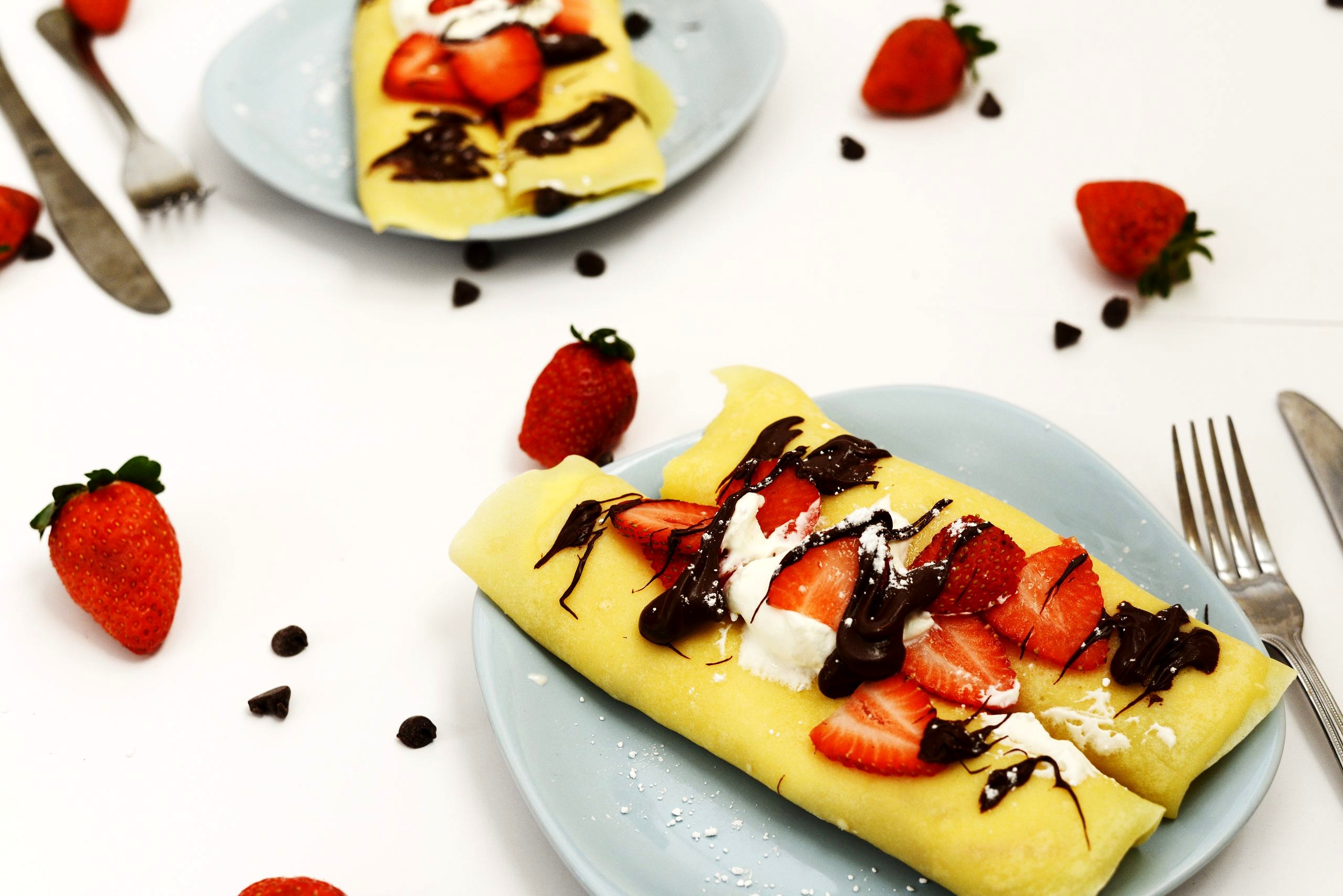 Strawberry Crepes with Homemade Whipped Cream